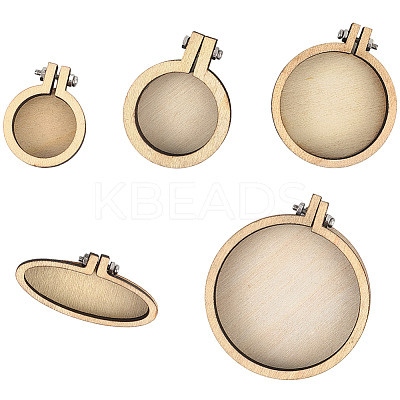 5Pcs 5 Styles Wood Embroidery Hoop DIY-CP0012-43C-1