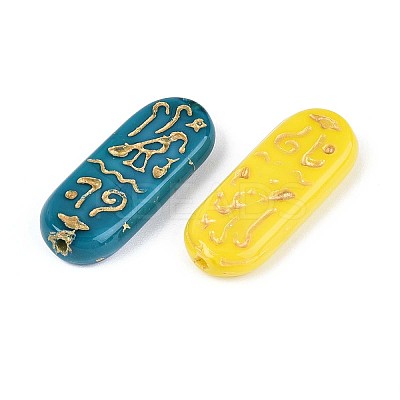 Oval with Rune Glass Beads GLAA-T025-66M-1