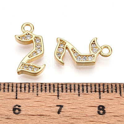 Brass Micro Pave Cubic Zirconia Charms KK-N261-104C-G-1