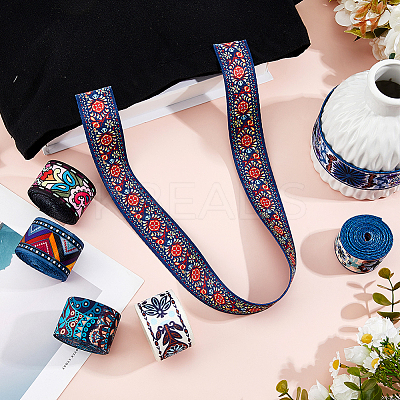 6Pcs 6 Colors Polyester Ribbons OCOR-FH0001-48C-1