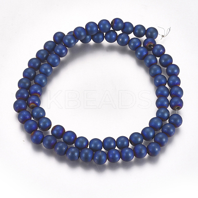 PVD Vacuum Plating Magnetic Synthetic Hematite Beads Strands G-I276-02C-6mm-1