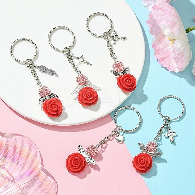 Resin & Alloy & Glass Keychain KEYC-MZ00015-1