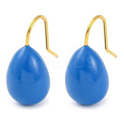 304 Stainless Steel Enamel Teardrop Dangle Earrings for Women EJEW-U023-01G-01-1