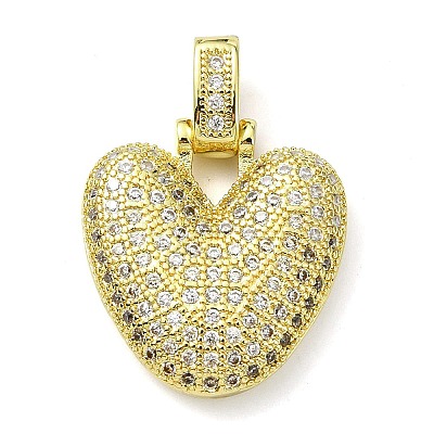 Brass Micro Pave Clear Cubic Zirconia Pendants KK-M279-01G-V-1