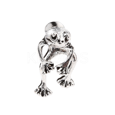 Alloy Frog Front Back Stud Earrings for Men Women LS-EJEW-H088-01AS-1