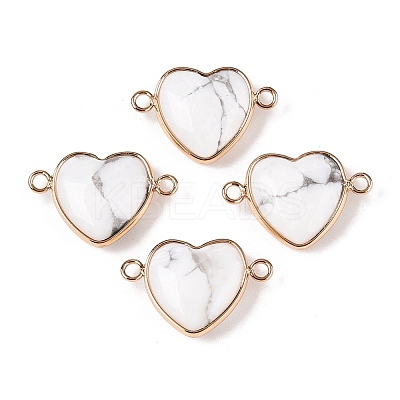 Natural Howlite Love Heart Pendants G-T138-205F-G-1