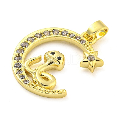Brass Micro Pave Clear Cubic Zirconia Pendants FIND-Z044-03A-1