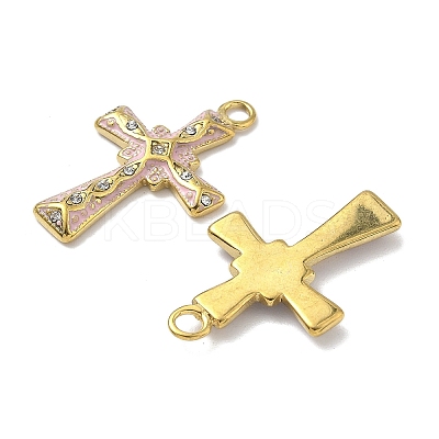304 Stainless Steel with Crystal Rhinestone Enamel Pendants STAS-G362-02G-1