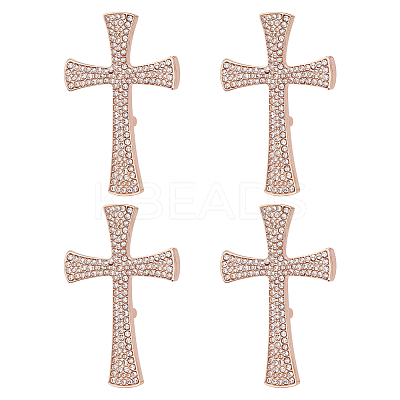 4Pcs Cross Rhinestone Lapel Pins JEWB-HY0001-50RG-1
