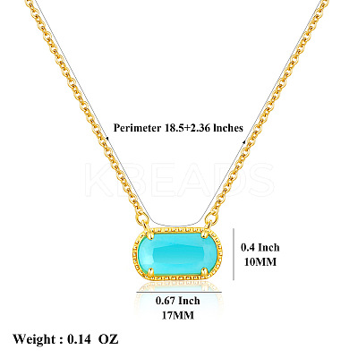 304 Stainless Steel Pave Cubic Zirconia Oval Birth Stone Pendant Necklaces for Women FS-WGC2097-04-1