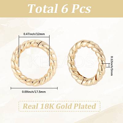 6Pcs Brass Spring Gate Clasps FIND-SC0020-67A-1