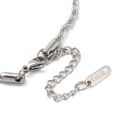 Non-Tarnish 304 Stainless Steel Rope Chain Bracelets for Women LS-BJEW-G712-14B-P-1