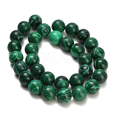 Dyed Synthetic Malachite Beads Strands GG-CBA6382-A03-12mm-1