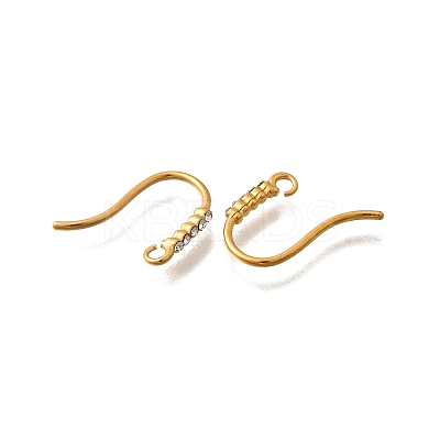304 Stainless Steel Rhinestone Earring Hooks LS-STAS-D310-01G-02-1