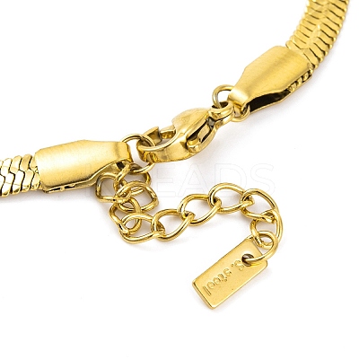 Ion Plating(IP) 304 Stainless Steel Herringbone Chain Bracelets for Women BJEW-A013-02A-G-1