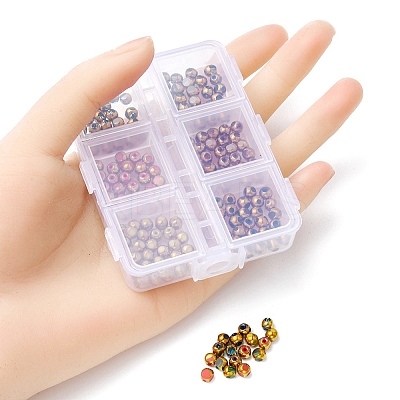 180Pcs 6 Colors Electroplate Glass Beads Strands EGLA-YW0001-55-1