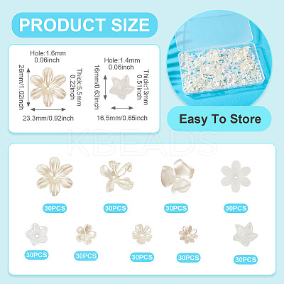 270Pcs 9 Styles Acrylic Imitation Pearl Beads OACR-TA0004-01-1