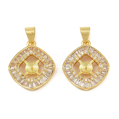Brass Micro Pave Clear Cubic Zirconia Peg Bails Pin Pendants KK-CBA6A75-41G-1