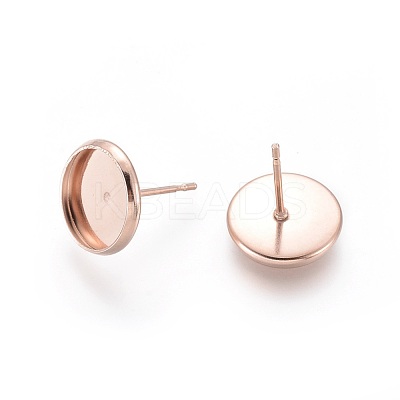 304 Stainless Steel Stud Earring Settings STAS-K131-C-01RG-1