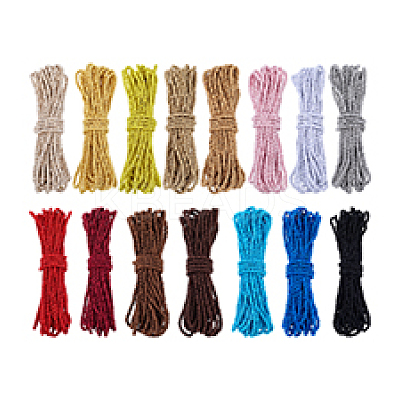 15 Bundles 15 Colors Round Polyester Twisted Cord WCOR-PH0001-05-1