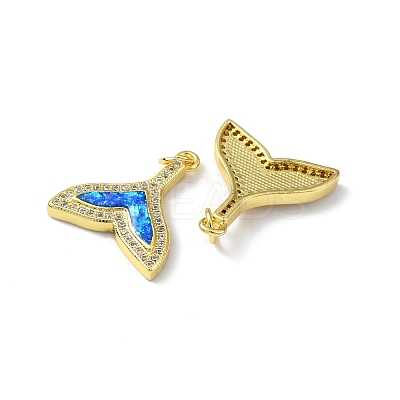 Brass Micro Pave Cubic Zirconia Pendants KK-A197-03G-1