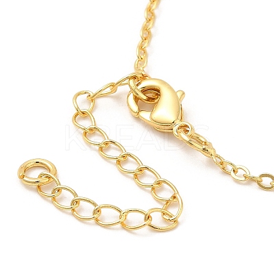 Brass Micro Pave Cubic Zirconia Pendants Necklace NJEW-I125-01A-1