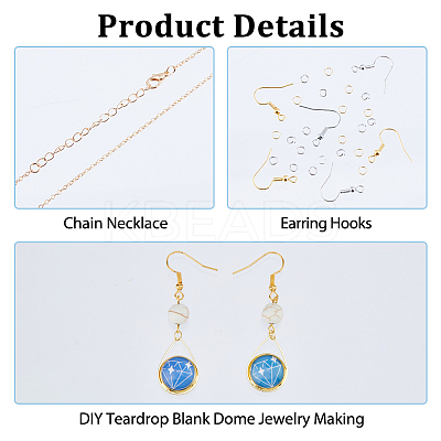 DIY Blank Dome Brass & Iron Earring & Necklace Making Kits DIY-HS0001-05A-1