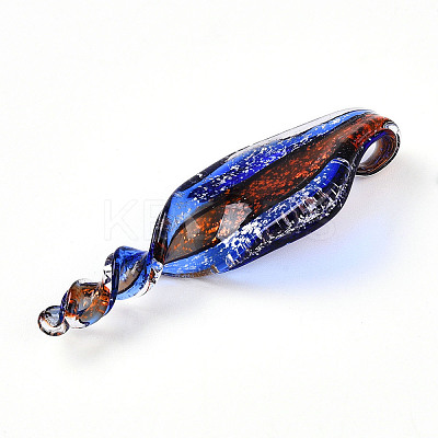 Handmade Gold Sand Lampwork Big Pendants LAMP-T023-09A-1