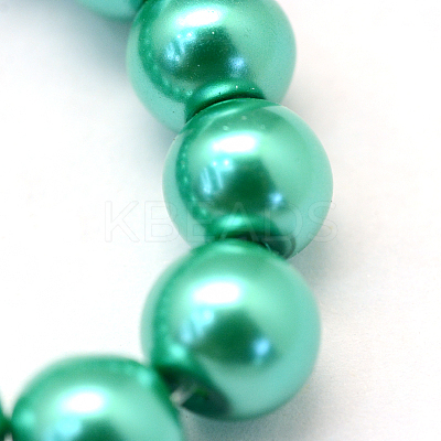 Baking Paint Pearlized Glass Pearl Round Bead Strands X-HY-Q003-4mm-29-1