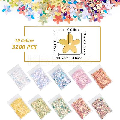 10 Colors Plastic Paillette Beads FIND-OC0001-82-1