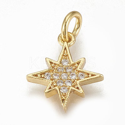 Brass Micro Pave Cubic Zirconia Charms ZIRC-Q015-041G-1
