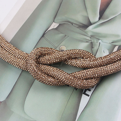Alloy Full Rhinestone Knot Chain Belts for Dress FS-WG49D1E-01-1