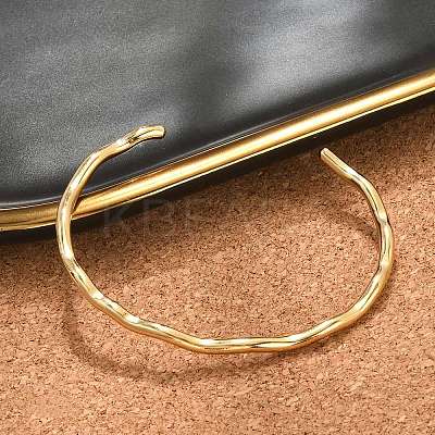 Ion Plating(IP) 304 Stainless Steel Cuff Bangles BJEW-H323-01G-1