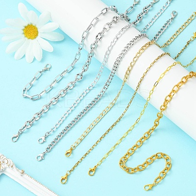 8Pcs Aluminum Curb Chains Pendant Decorations HJEW-CJ00081-1
