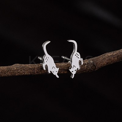 Stainless Steel Small Animal Stud Earrings for Women PW-WG5B49B-30-1