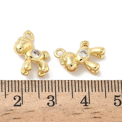 Brass Micro Pave Cubic Zirconia Charms KK-B166-15G-1