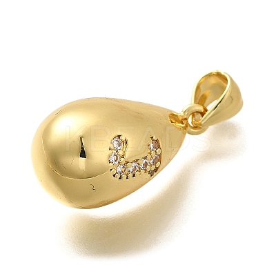 Rack Plating Brass Micro Pave Cubic Zirconia Pendants KK-L226-102G-J-1