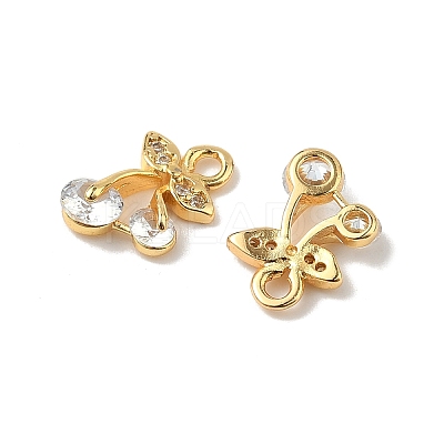 Brass Micro Pave Cubic Zirconia Pendants KK-D373-03A-G-1