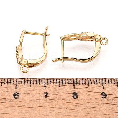 Brass Micro Pave Cubic Zirconia Hoop Earring Finding KK-N261-36G-1