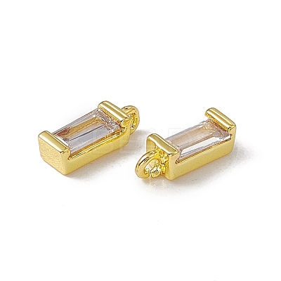 Rack Plating Brass Cubic Zirconia Charms KK-C007-21G-1
