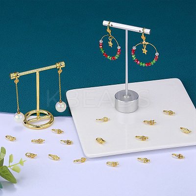 10 Pairs Brass Micro Pave Clear Cubic Zirconia Earring Hooks ZIRC-SZ0005-11-1