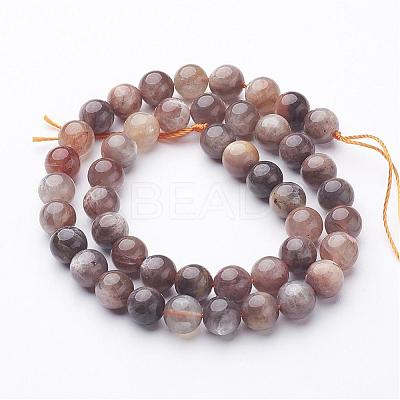 Natural Black Sunstone Bead Strands G-G947-29-8mm-1