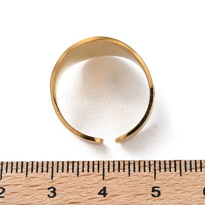 304 Stainless Steel Adjustable Cuff Rings for Women LS-RJEW-L129-06G-1