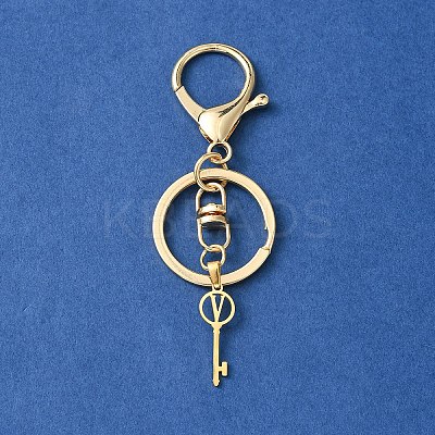 304 Stainless Steel Initial Letter Key Charm Keychains KEYC-YW00004-22-1