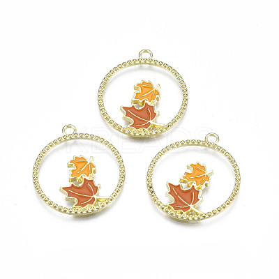 Autumn Theme Alloy Enamel Pendants ENAM-S115-195-1