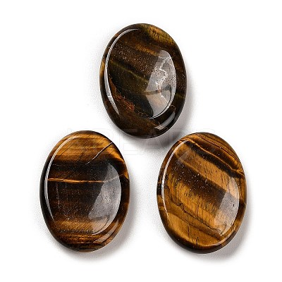Natural Tiger Eye Oval Worry Stone G-R487-01D-1