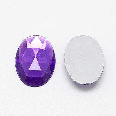 Acrylic Rhinestone Flat Back Cabochons GACR-Q011-30x40-13-1