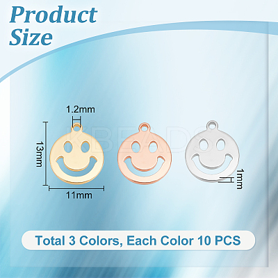 30Pcs 3 Colors Brass Pendants KK-UN0001-62-1