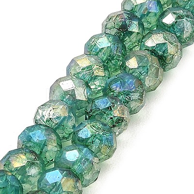 Spray Painted Imitation Jade Glass Beads Strands GLAA-P058-01B-05-1