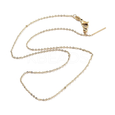 Ion Plating(IP) Adjustable 304 Stainless Steel Dapped Chain Necklaces NJEW-K270-05G-1